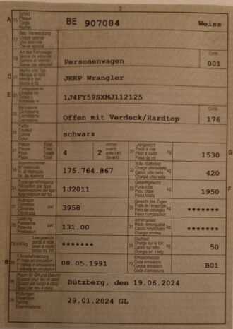 Jeep Wrangler YJ voll